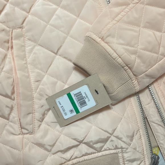 •LEVI'S•NWT WOMENS' PEACH BLUSH DIAMOND QUILTED BOMBER JACKET SIZE LARGE - Picture 12 of 12